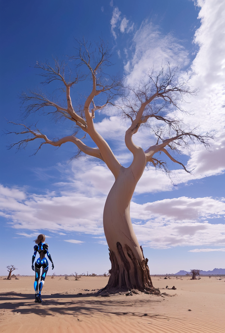 01647-1179306828-cybernetic style, 1girl,nsfw,cinematic_lighting,sidelight,_lora_huyang_XL_0__0.6_,huyang,blue sky,huge breasts,arch tree have no.png